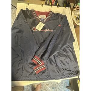 Vintage 90's Champion Pullover Jacket Windbreaker Blue/Green Large L Lined